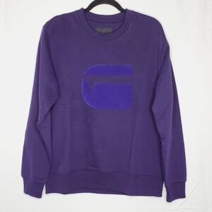G-Star Raw Men's Logo Sweater Med Oversized Long Sleeve Graphic Sweatshirt NEW
